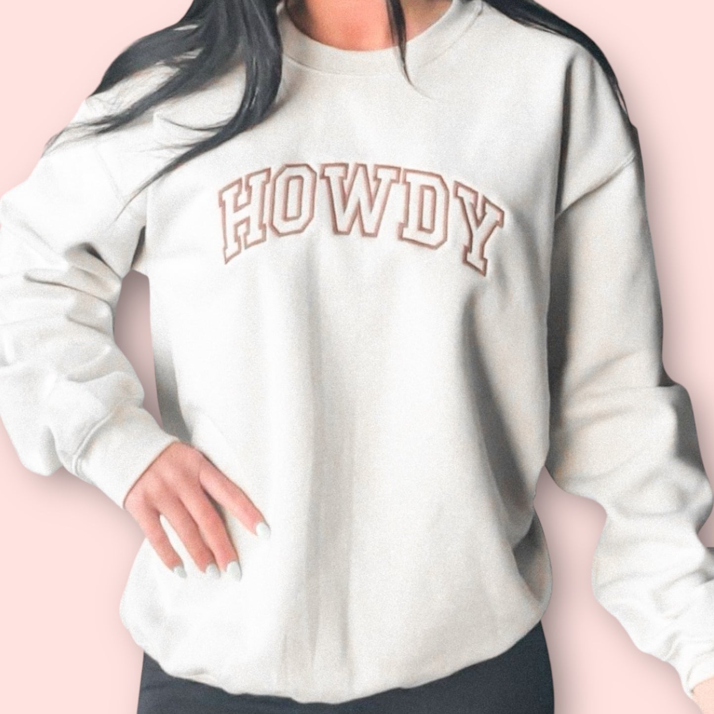 "Howdy" Embroidered Sweatshirt